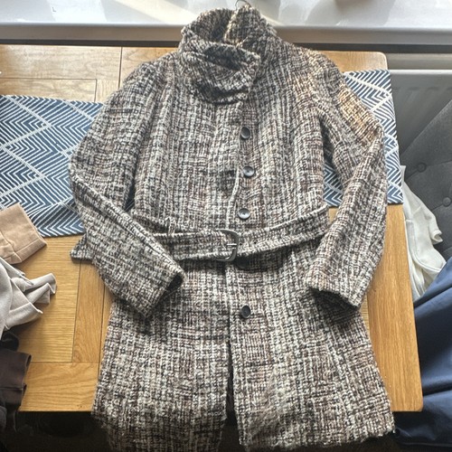 Zara basic tweed check belted - zara,