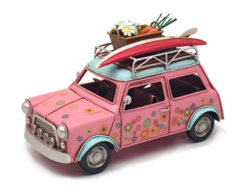 Pink mini car - car, tin