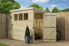 Empire 2500 Pent Garden Shed 8X7 SHIPLAP T&G WINDOWS PRESSURE TREATED DOOR RIGHT
