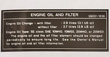 KAWASAKI ZXR750 ZXR750H ENGINE OIL AND FILTER CAUTION WARNING DECAL