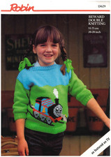 Orig  Vintage Robin Dk Thomas Tank Engine Sweater 20"-28" Knitting Pattern 13629