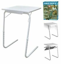 ADJUSTABLE FOLDING PORTABLE TABLE MATE LAP TRAY TV DINNER DESK SERVING/ RETURN