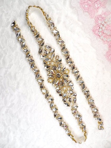 Gold bridal applique beaded - gold,