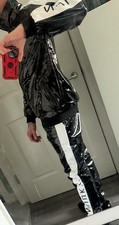 Men’s lads NUUKX Shiny Tracksuit  pvc nylon shell shiny glossy 