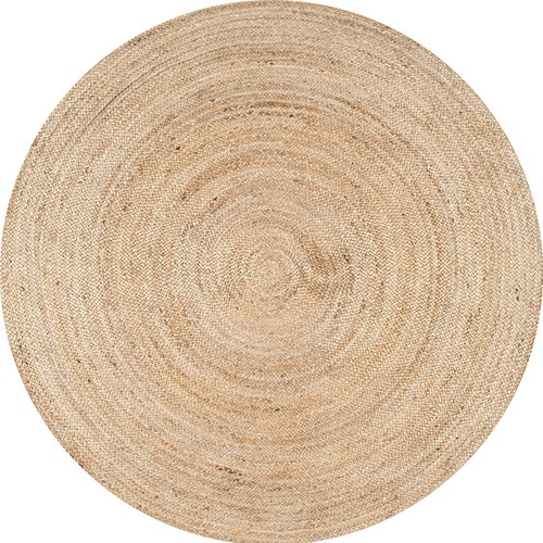Round rug natural jute - round, braided