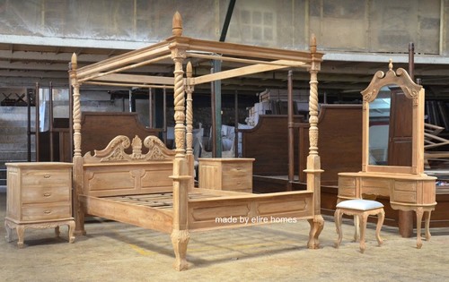 Teak wood french queen anne - teak,