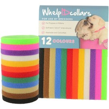12 Colors Puppy Litter Identification Snap Collars ID Bands For Kittens Rabbits