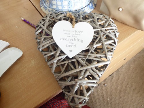 Wicker heart with sign - with, when