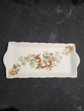 Vintage Fine Bone China Sandwich Plate with Peaches Design B&P ceramics