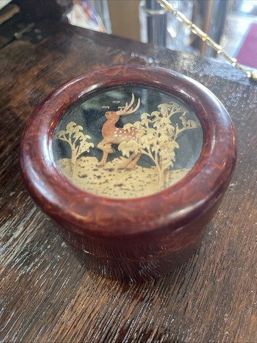 Chinese laquer trinket box - trinket,