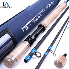 Maxcatch Fly Fishing Switch Rod 11FT 4WT 4Sec Switch Fly Rod Two Handed&Rod Tube