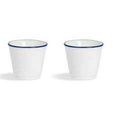 2x White Farmhouse Egg Cups