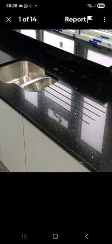 Black sparkle quartz worktops - black,