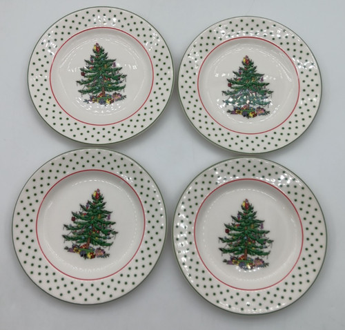 Spode christmas tree polka - christmas, dot