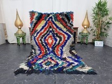 Moroccan Handmade Vintage Rug 3'4''x6'2" Berber Geometric Red Cotton Tribal Rug