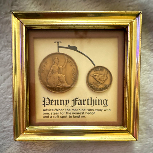 Vintage framed penny - vintage,