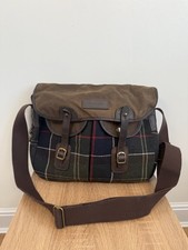 Barbour Tarras Bag Wax Tartan Wool Tweed Large Satchel Messenger Biker Utility
