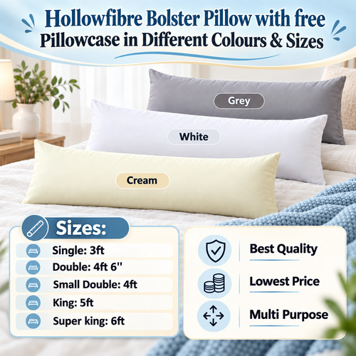 Hollowfibre bolster pillow - hollowfibre,