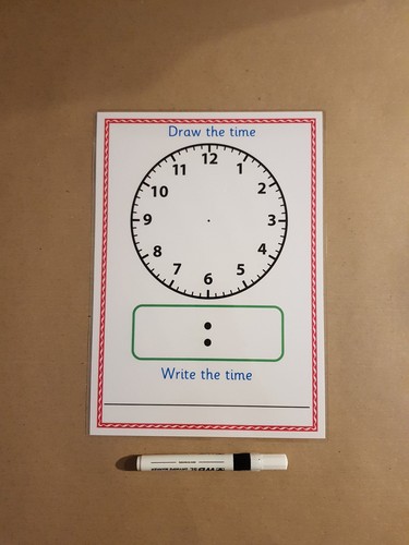 Dry wipe clock activity - dry,