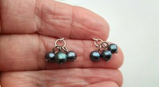 ANTIQUE/VINTAGE Bisque Jumeau Bru Doll Earrings (Real) Black Pearls  Jewellery 