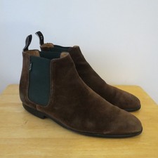 Paul Smith Brown Suede Chelsea Boots UK 9 Shoes England Dark 43 Slip England