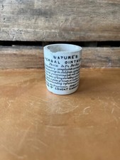 Antique Nature's Herbal Ointment -Mini Apothecary English Advertising Pot  