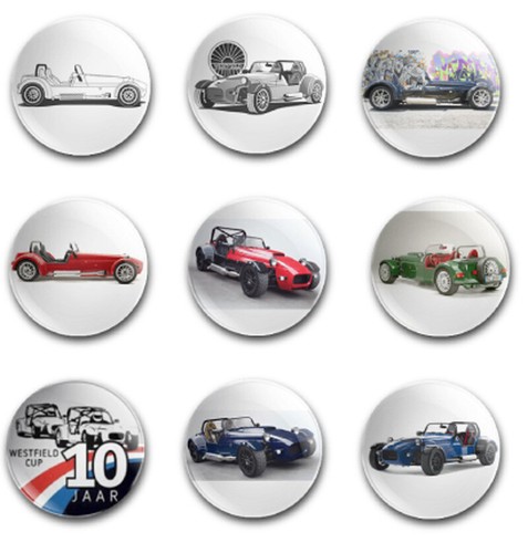 25mm button badges x9 - ,