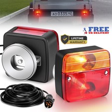 Magnetic Rear Trailer Light Kit Lightboard Towing Lamps 7.5M Cable Truck Tractor