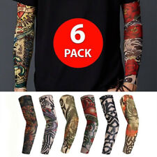 6 Pcs Tattoo Sleeves Unisex Mens Women Nylon Temporary Fake Full Arm Stockings