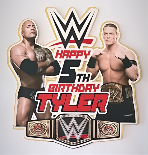 Wrestling theme cake topper