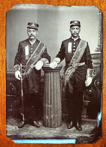 Rare tintype men fraternal - men, in