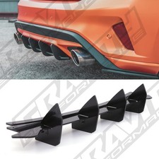 ST BLADE STYLE REAR BUMPER DIFFUSER VALANCE GLOSS BLACK FOR FORD FOCUS MK4 18+
