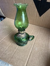 Vintage Green Glass Finger Oil