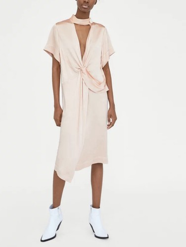 Zara blush satin style - satin, drape