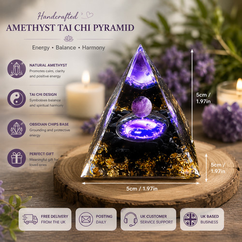 Amethyst tai chi orgonite - amethyst,