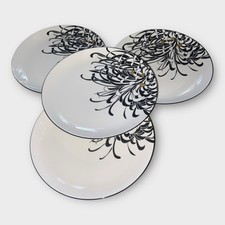 Denby Monsoon Chrysanthemum 4x Salad Plates 8.5” White Hardly Used Excellent