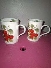 Strawberry Design Crown Trent China Cups