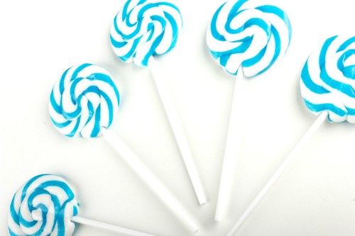 Blue and white wheel - white, pops