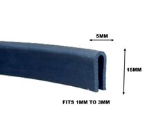 Medium BLACK Rubber U Channel Edging Trim Seal 1mm - 3mm
