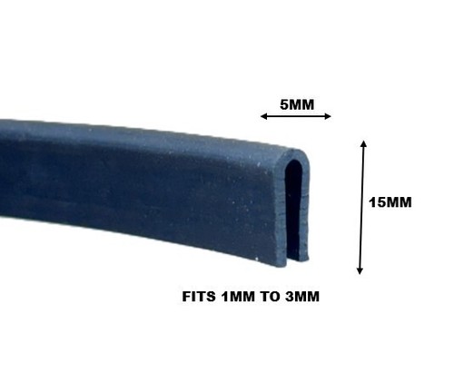 Medium black rubber channel - medium,