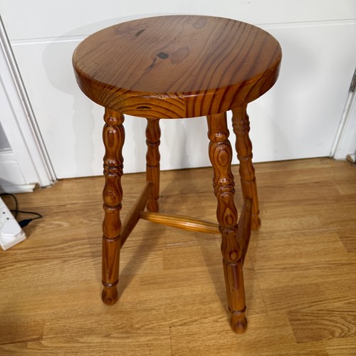 Vintage solid pine stool - vintage,