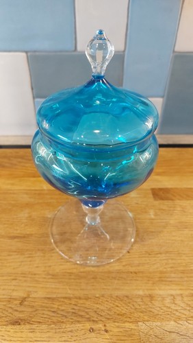 Vintage empoli aqua blue glass - empoli,
