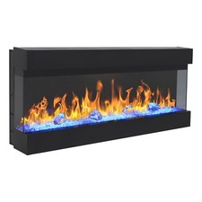 Imperial 36 - Wall mounted electric fireplace led flame 3 side