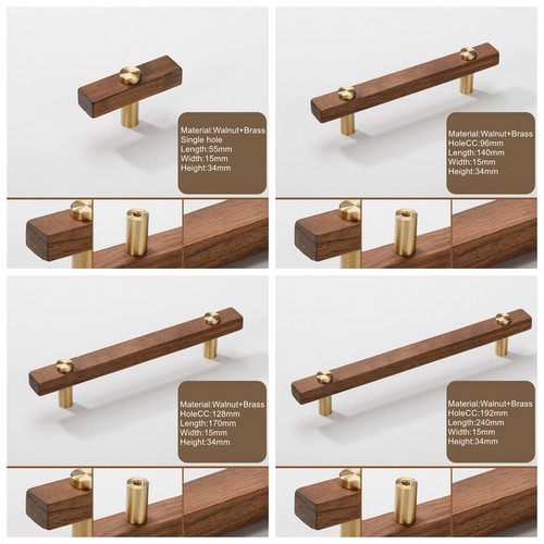 Walnut brass cabinet knobs - cabinet,