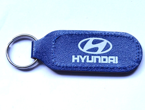 Hyundai printed blue - blue, leather