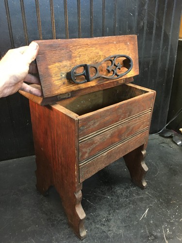 Antique wood shoe shine box - wood,