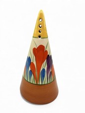 Clarice Cliff CROCUS pattern conical sugar sifter. Art Deco original, circa 1...