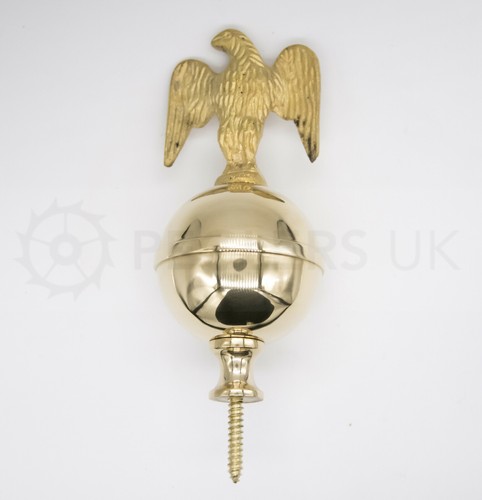 Brass eagle ball clock finial - eagle,