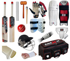 Maxx 13pcs Adult Cricket Set Leg pads Gloves Bat 2.8 -2.15lb Kit Bag Helmet Ball