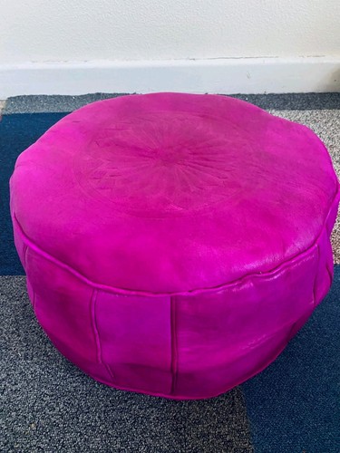 Handmade moroccan pinkpouffe - handmade,